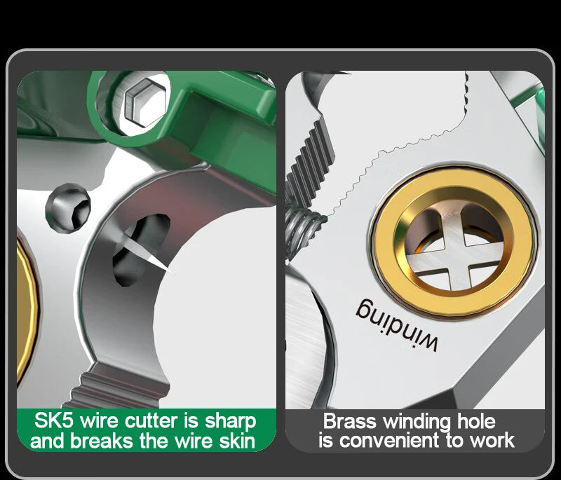 Electrician's pliers, multi-function wire stripper, 8-in-1